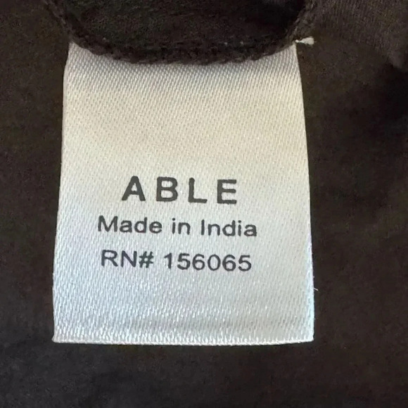 ABLE Jane Long Sleeve Cotton Minimalist Bohemian Maxi Dress  Black SZ XL #2017 - Picture 14 of 16